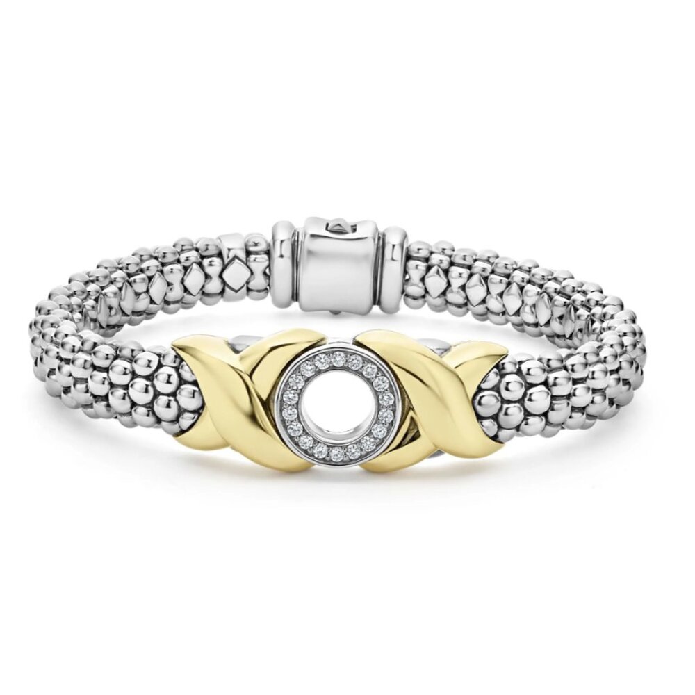 Embrace  18K Gold XO Diamond Bracelet | 9mm from Lagos Size M(7)